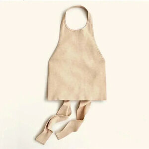 J.Crew Plus Size Tie back halter sweater tank in Heather Almond Size 3X NWT